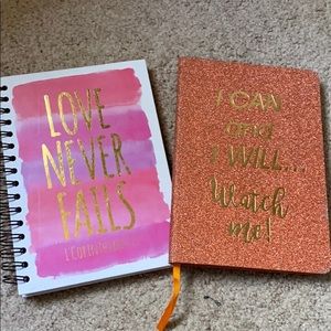 Two journals, spiral and thread bound
